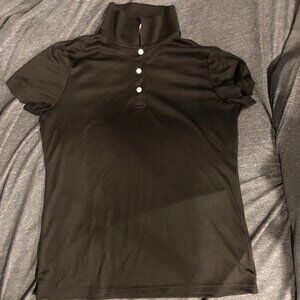 Medium Hanes polo shirt, black.
